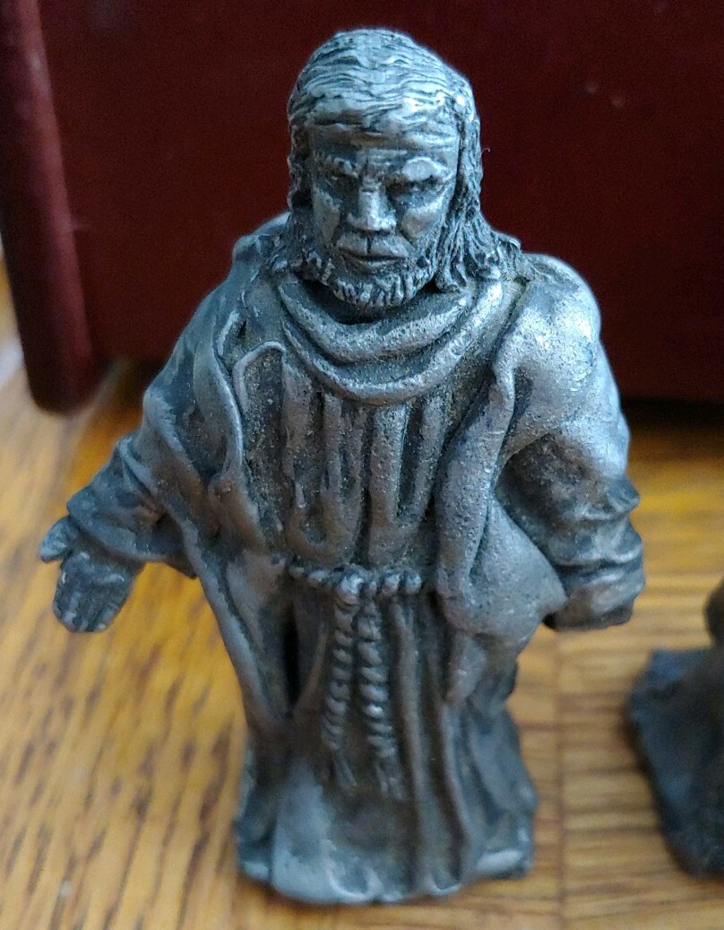 (3) Vintage Handcrafted Pewter Men Figurines 2 inches tall weigh over 1lb