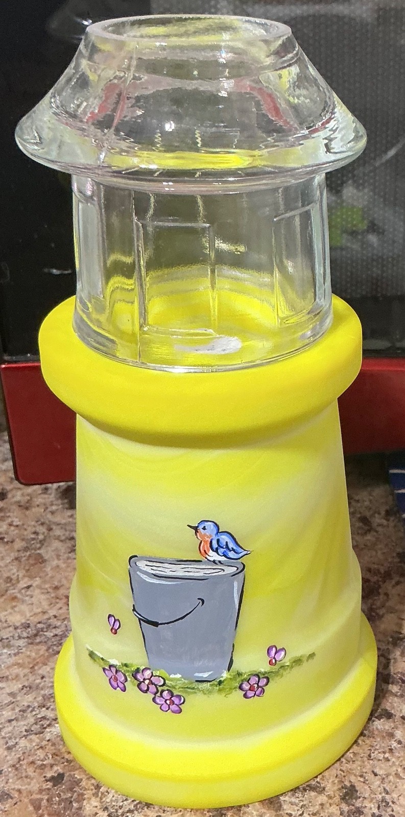 limited edition (3) dandelion lighthouse made by WVG using original Fenton mold.