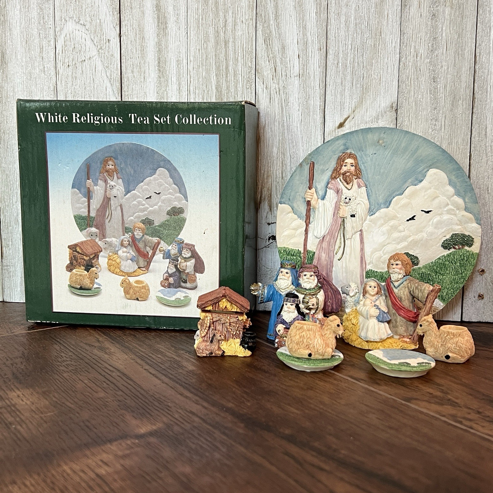 Vintage 1995 Young’s Miniature Religious Jesus Lamb Tea Set Collection #26187