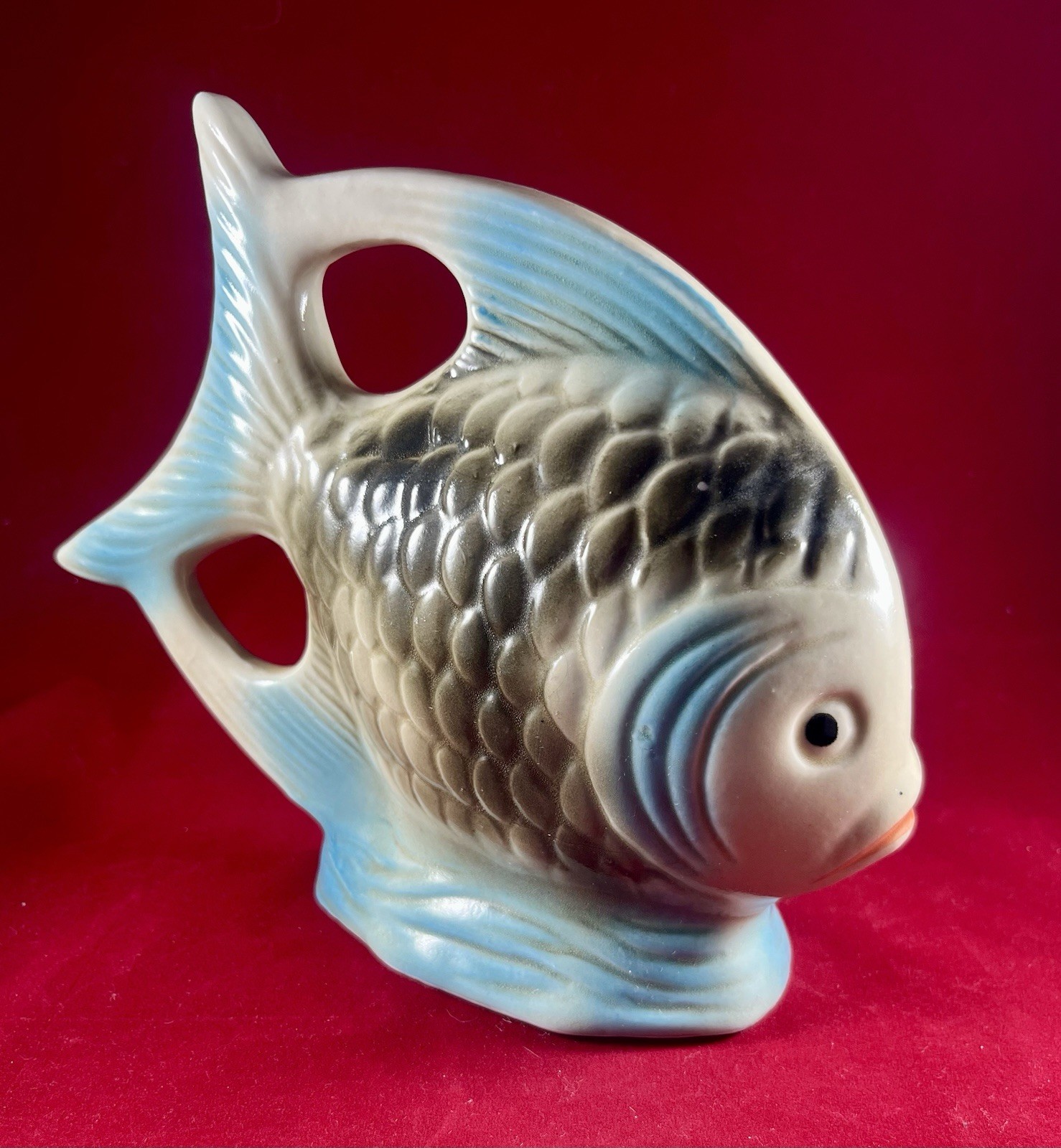 MCM Glazed ceramic angel fish figurine