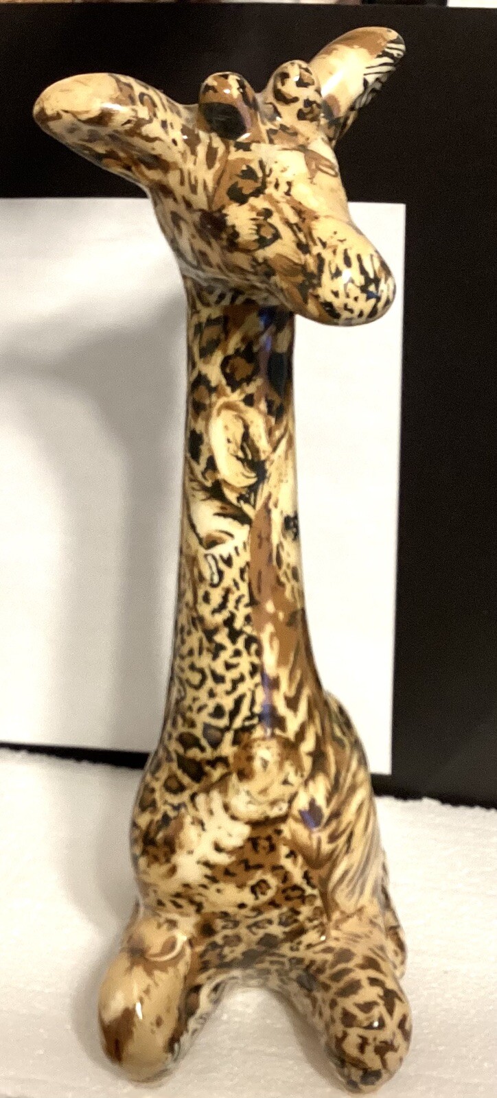 La Vie Safari Ceramic Patchwork Decoupage Baby Giraffe Germany Vtg 1970s