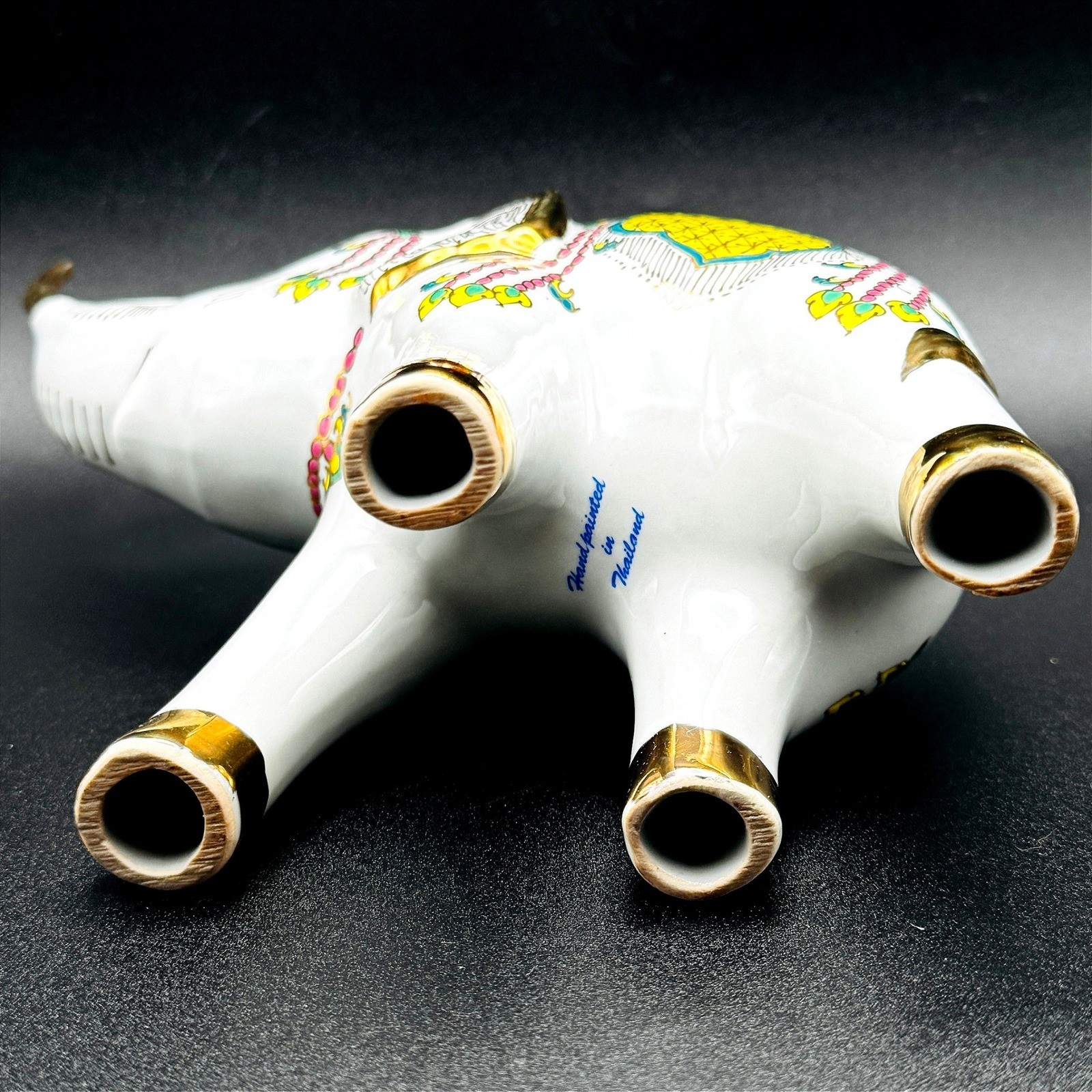 Hand Painted Thailand Porcelain Elephant CSD Commando Presentation Box Rare