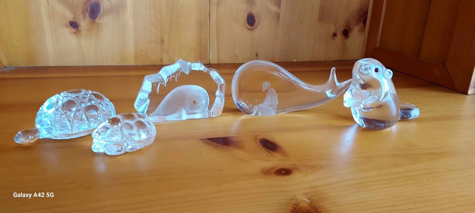 Set of 5 Crystal/Glass Figurine Animals-Waterford, Lindstrand, Steuben, Jonasson