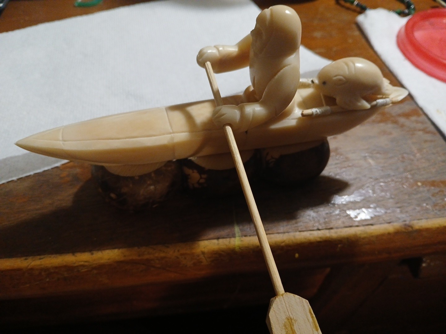 Alaskan Seal Hunter Hand Carved