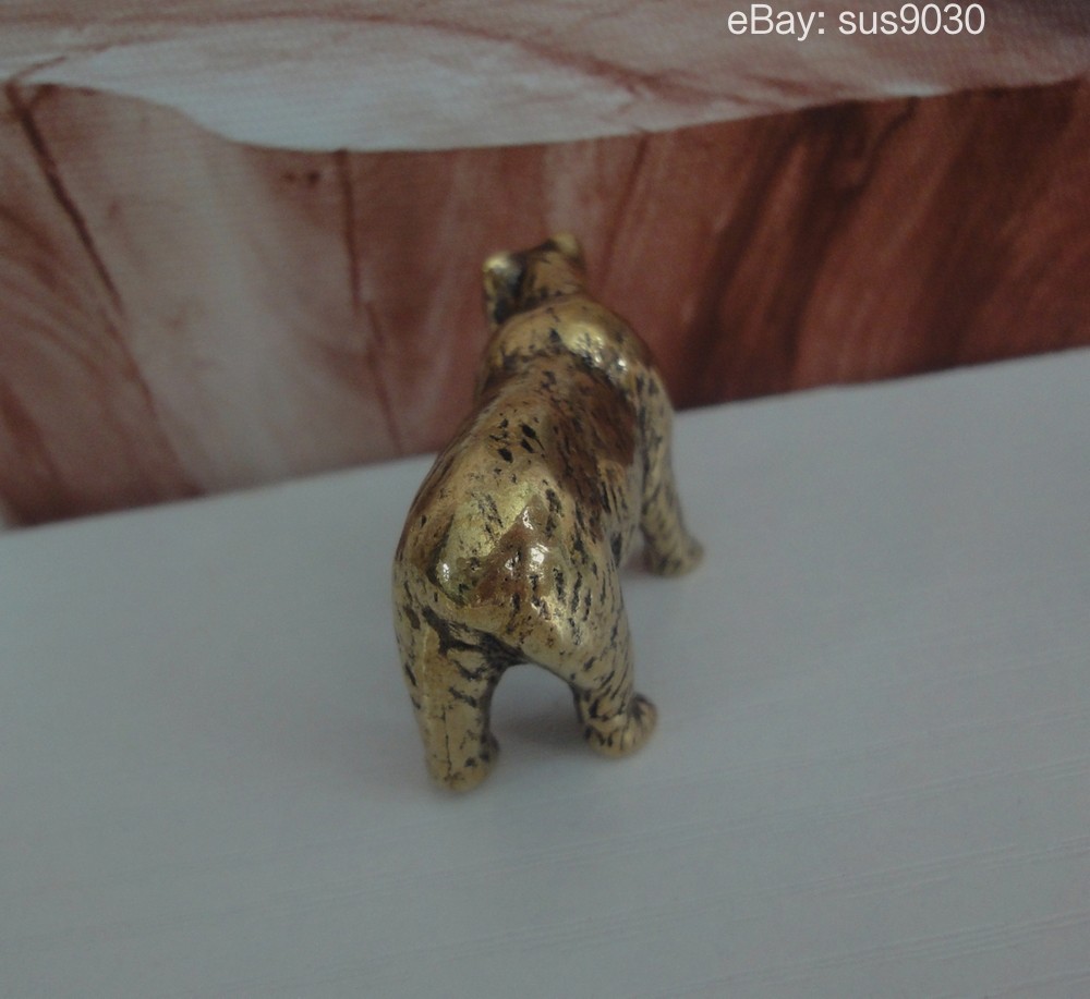 Solid Brass Bear Figurine: Home Decor Statue