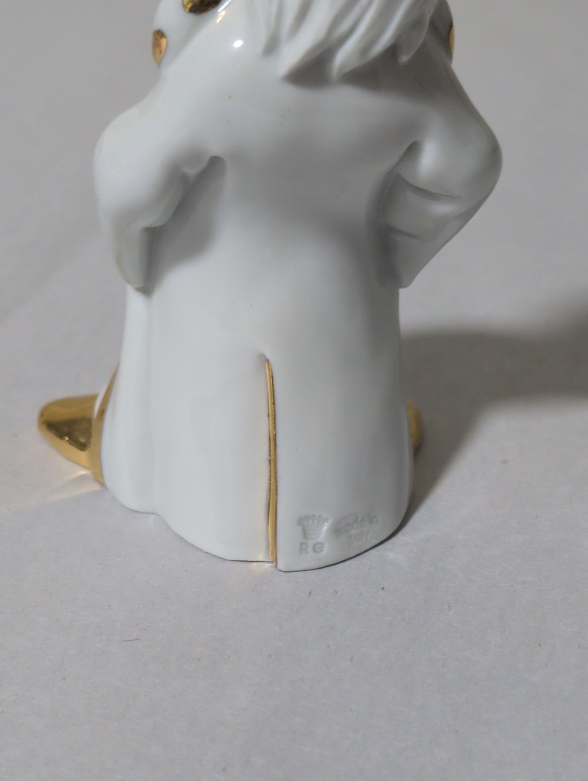 RG Porcellane Capodimonte Limoges Clown Figurine White Gold Tone Swarovski Italy