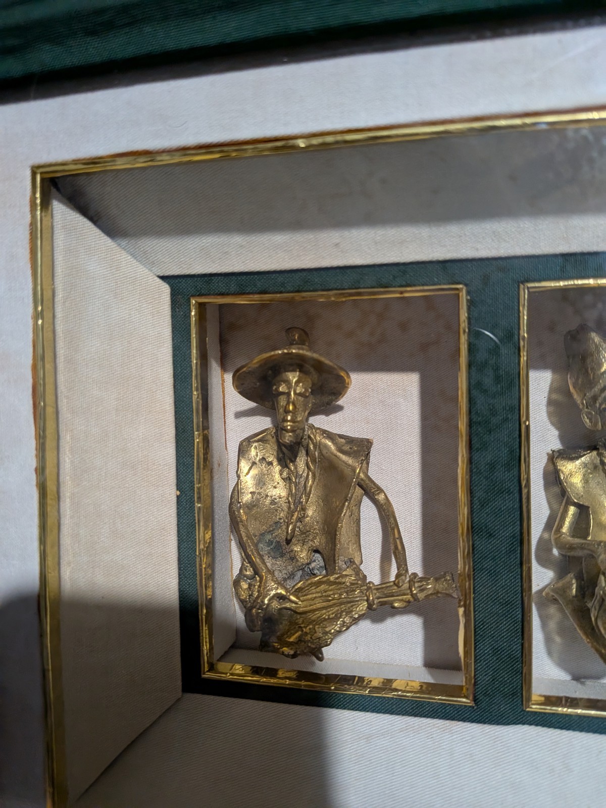 Brass ? Bronze ? Tribal Figures Benin African Style Musician Lost Wax Casting
