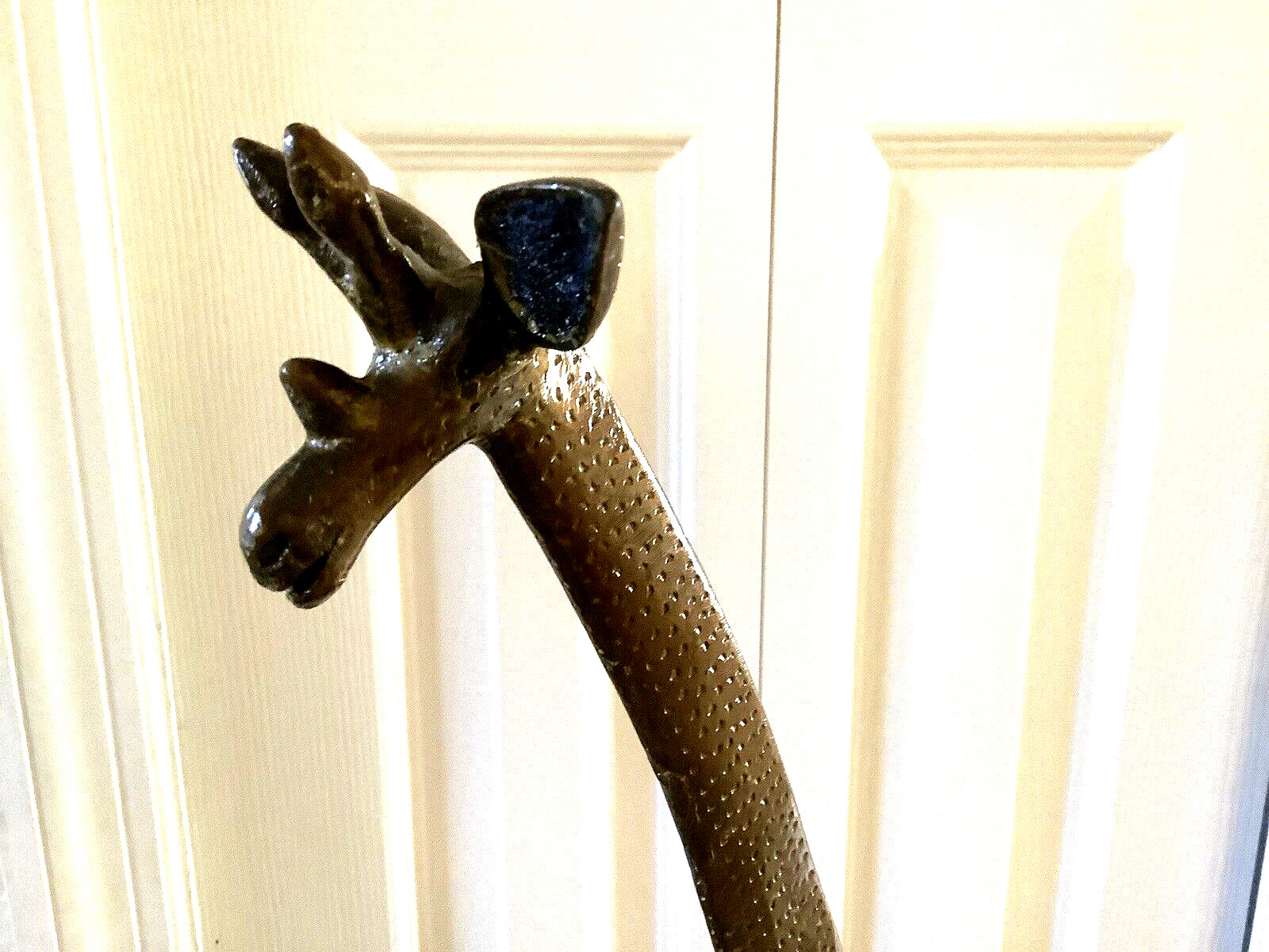 Vintage~ Bronze Mid Century 28″ Giraffe w/15″ Baby Giraffe~ Bronze Figurines