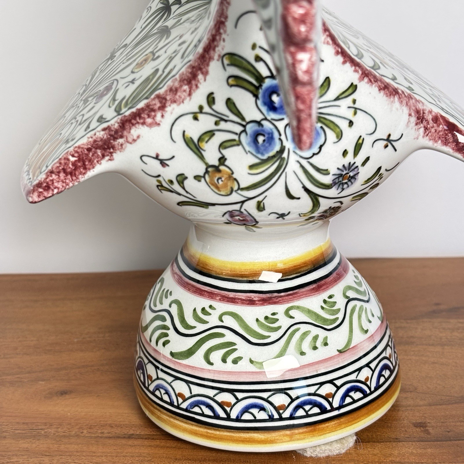 Portuguese Barcelos Lucky Rooster Hand Painted Folk Art 12” Signed
