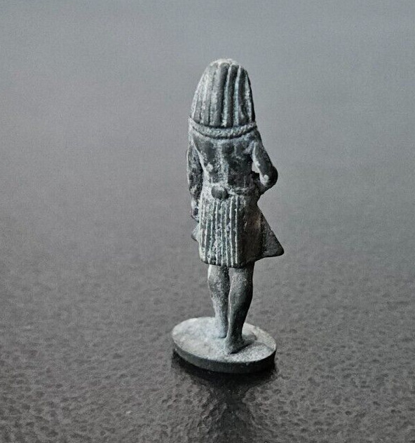 VINTAGE ANCIENT EGYPT METAL WARRIOR FIGURINE. DETAILED. SIGNED ON BOTTOM