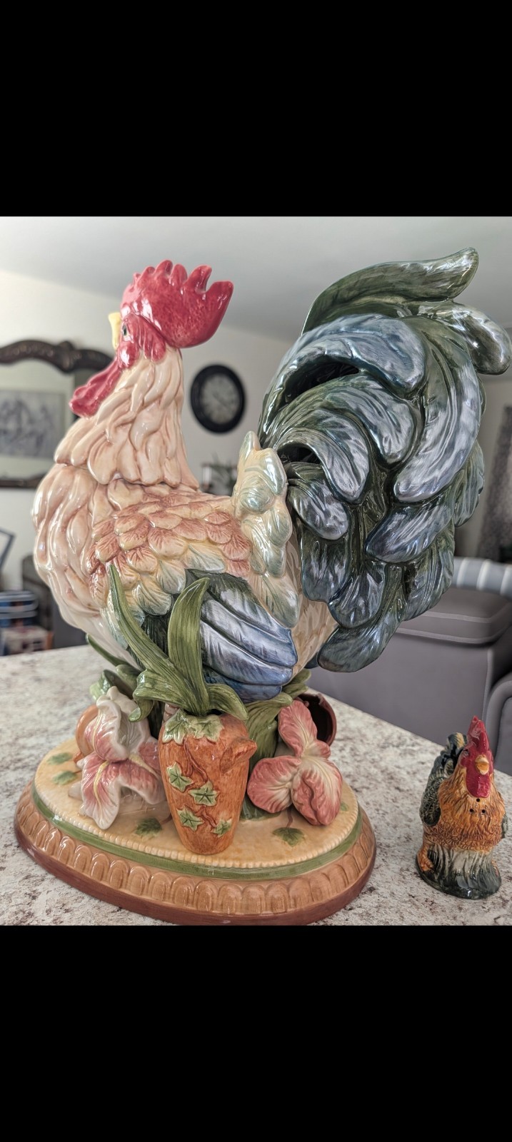 Fitz and Floyd Classics Mediterraneo Rooster Figurines Set of 3 Ceramic
