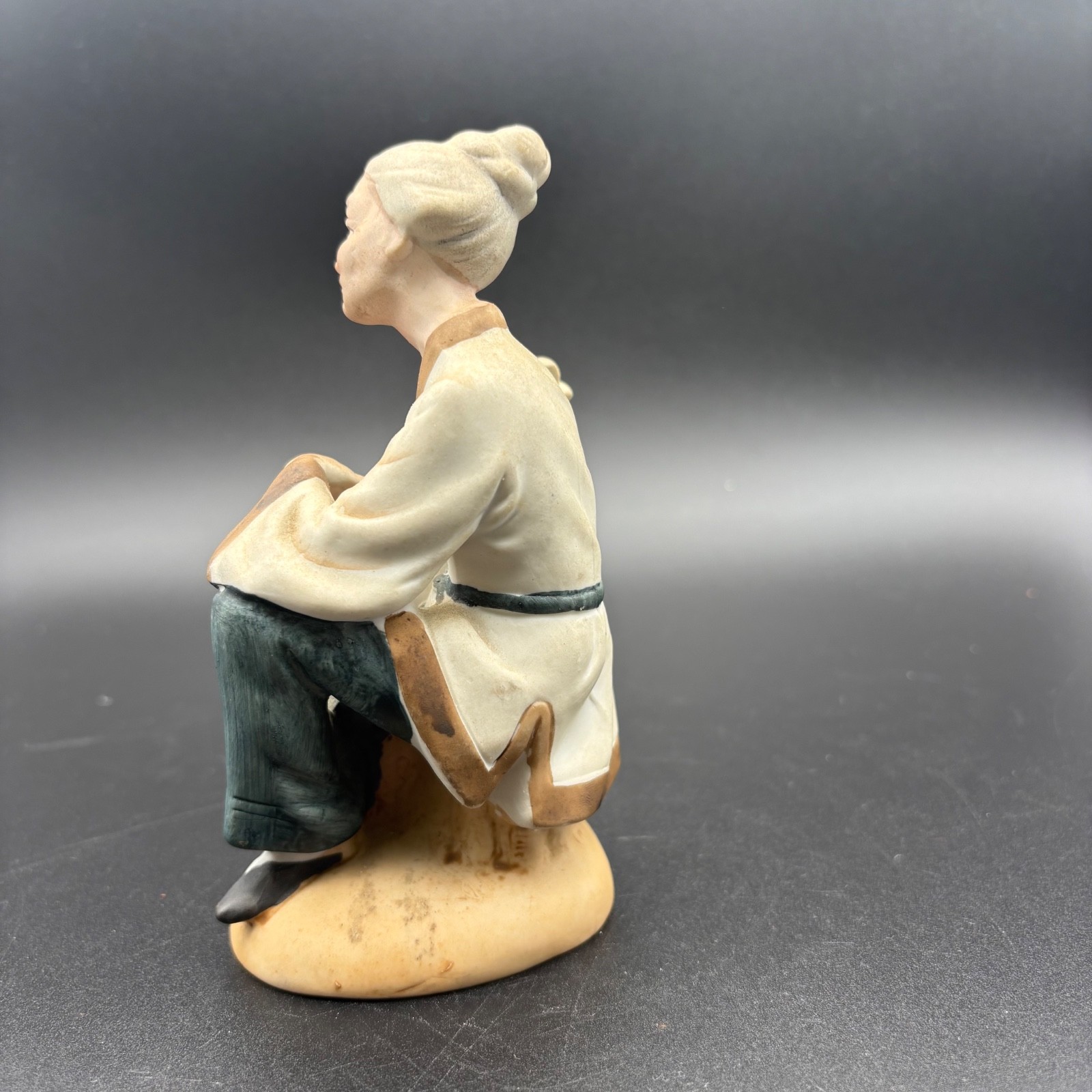 Vintage Japanese Asian Woman Holding a Fan Porcelain 6″ Figurine