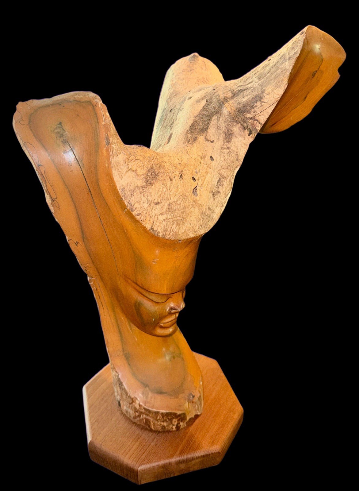 Vintage ‘80’s ✨MADAM PELE GODDESS ✨ 20” Wood Carved in Kona, Hawaii Artist
