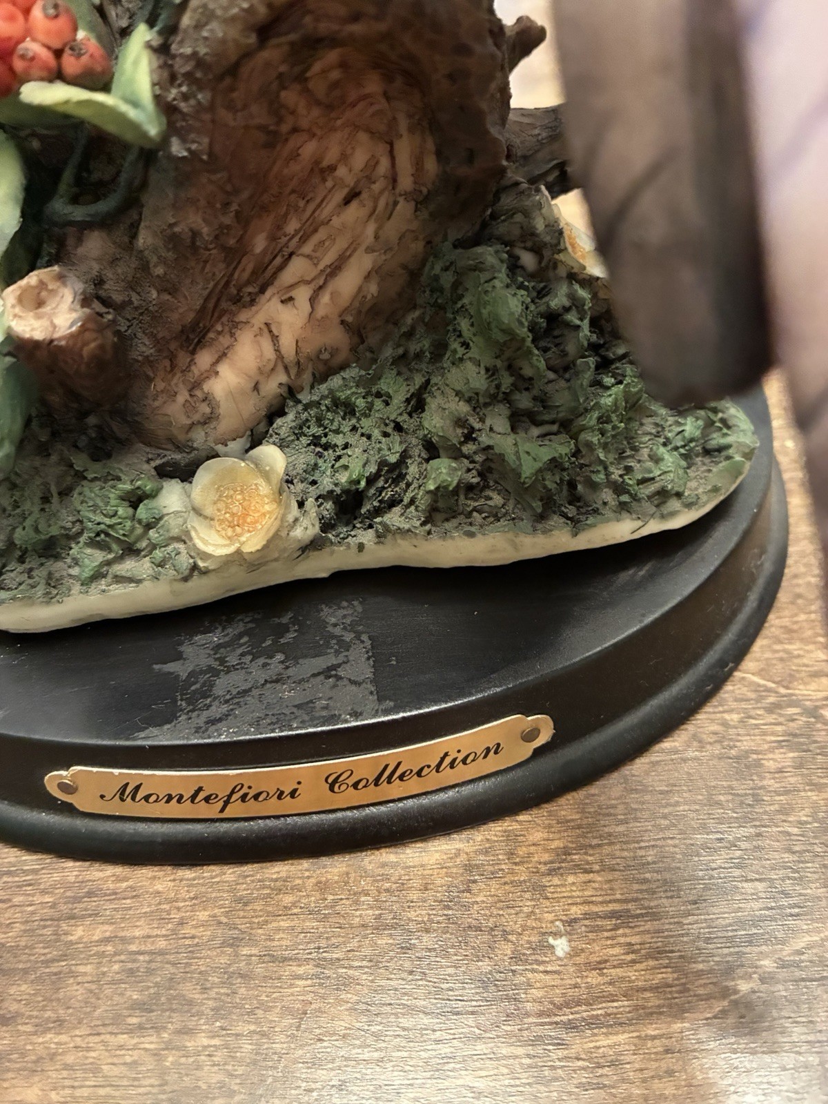 Vintage 90s Montefiori Collection Blue Parrots Figures on a Branch