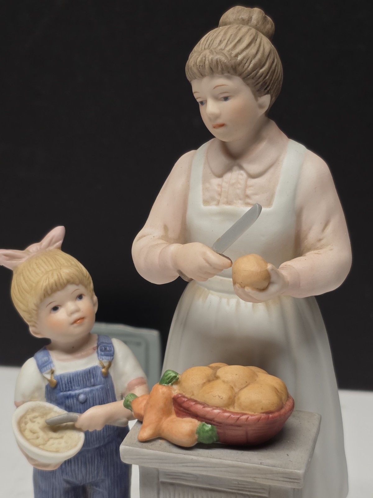 Homco Vintage Denim Days Figurine “Helping Mom” #8821 from 1985