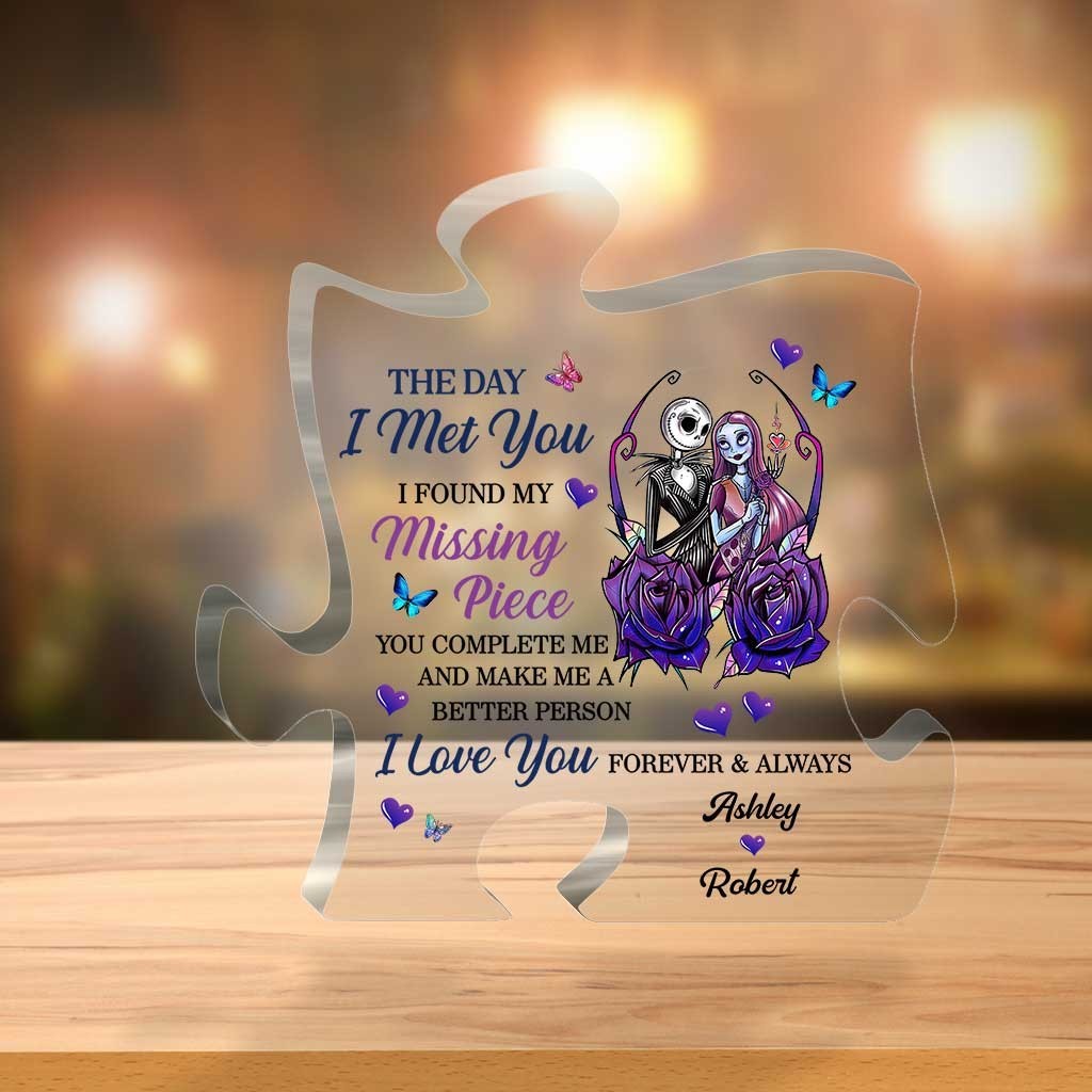 Personalized Jack Sally Nightmares Couple Acrylic Plaque Wooden Block Decor Gift