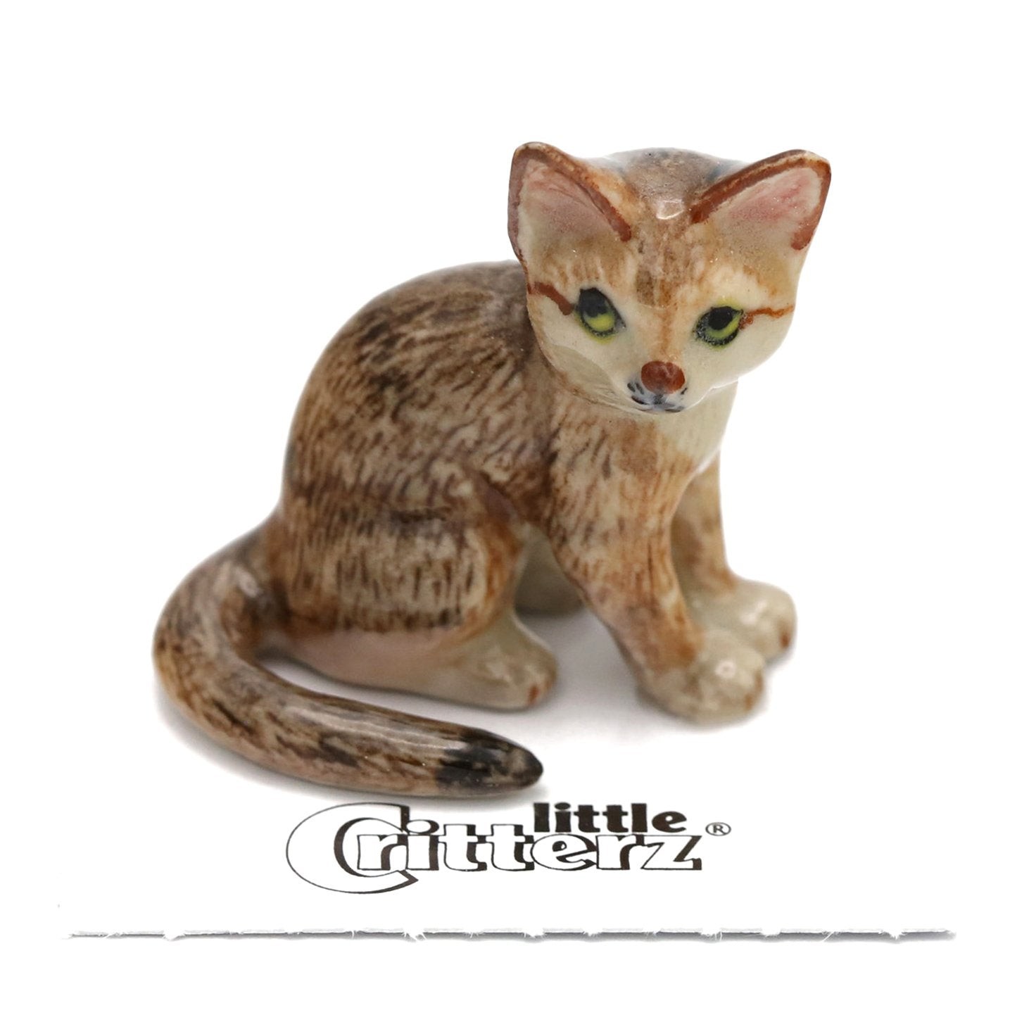 Little Critterz Cat Sand Cat”Dune”- Birthday Gift – Miniature Porcelain Figurine