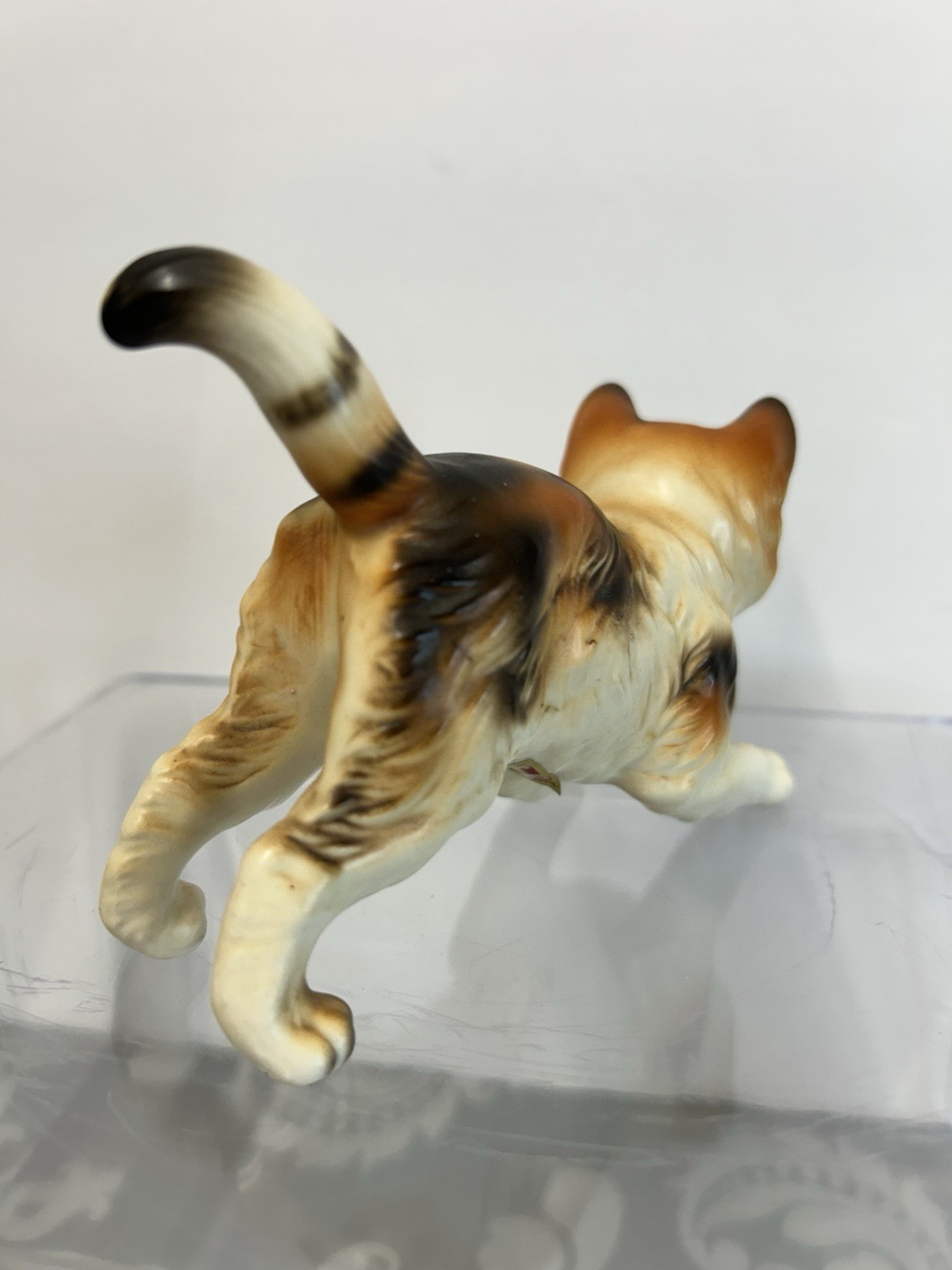 Napco Calico Ceramic Cat Figurine by Napcoware made in Japan. Mid 20th Century.