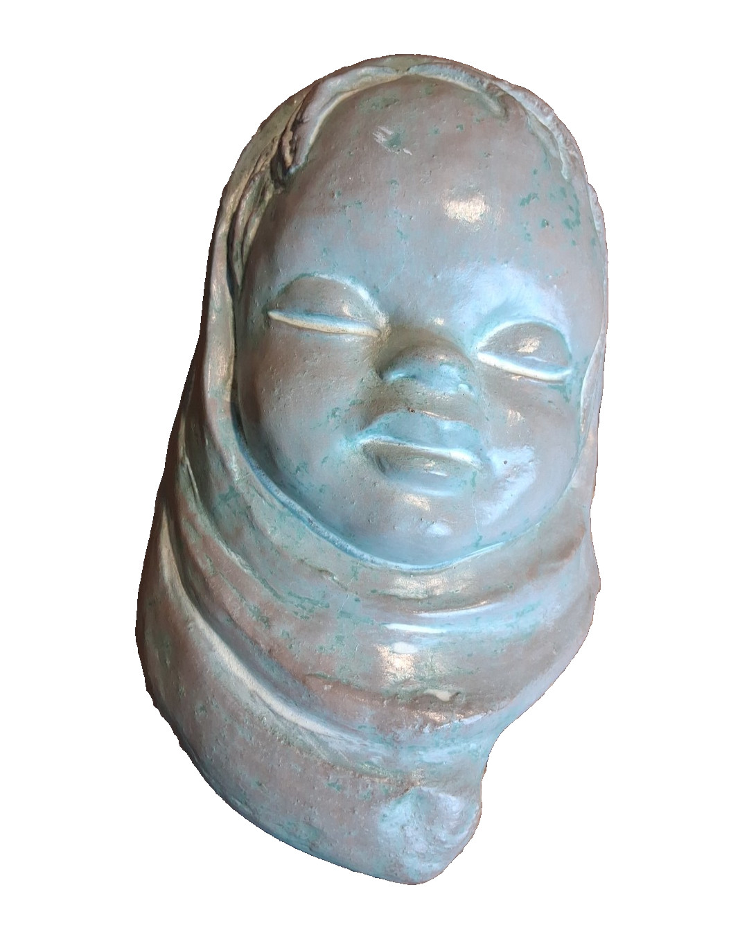 Vintage 8lb Isabel Bloom “Face of Lisa” Concrete Wall Hanging Signed & Retired