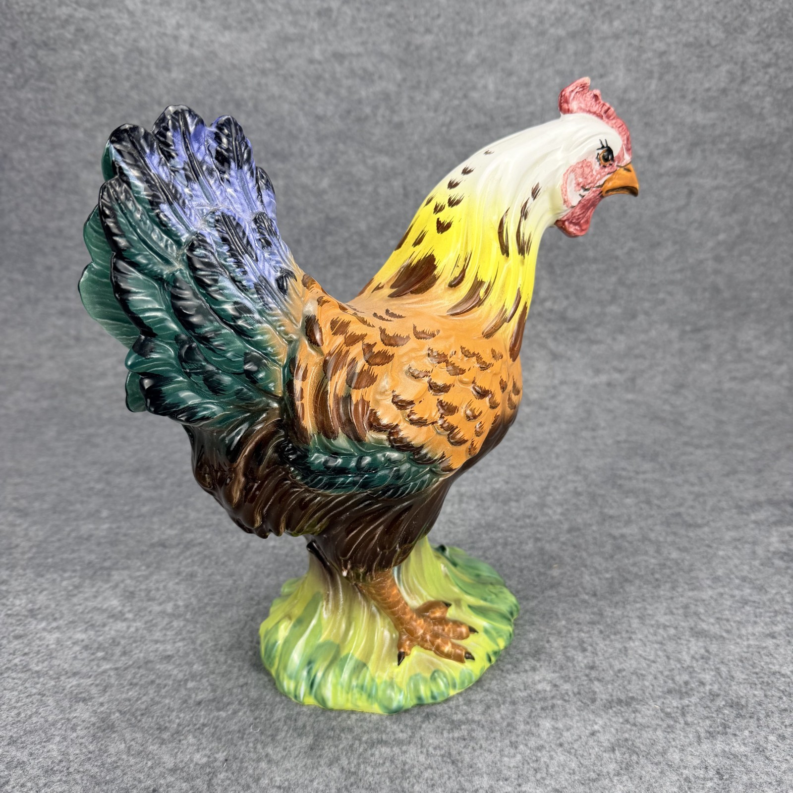Intrada Italian Ceramic Hen Chicken Figurine Hand Painted 11” Made in Italy