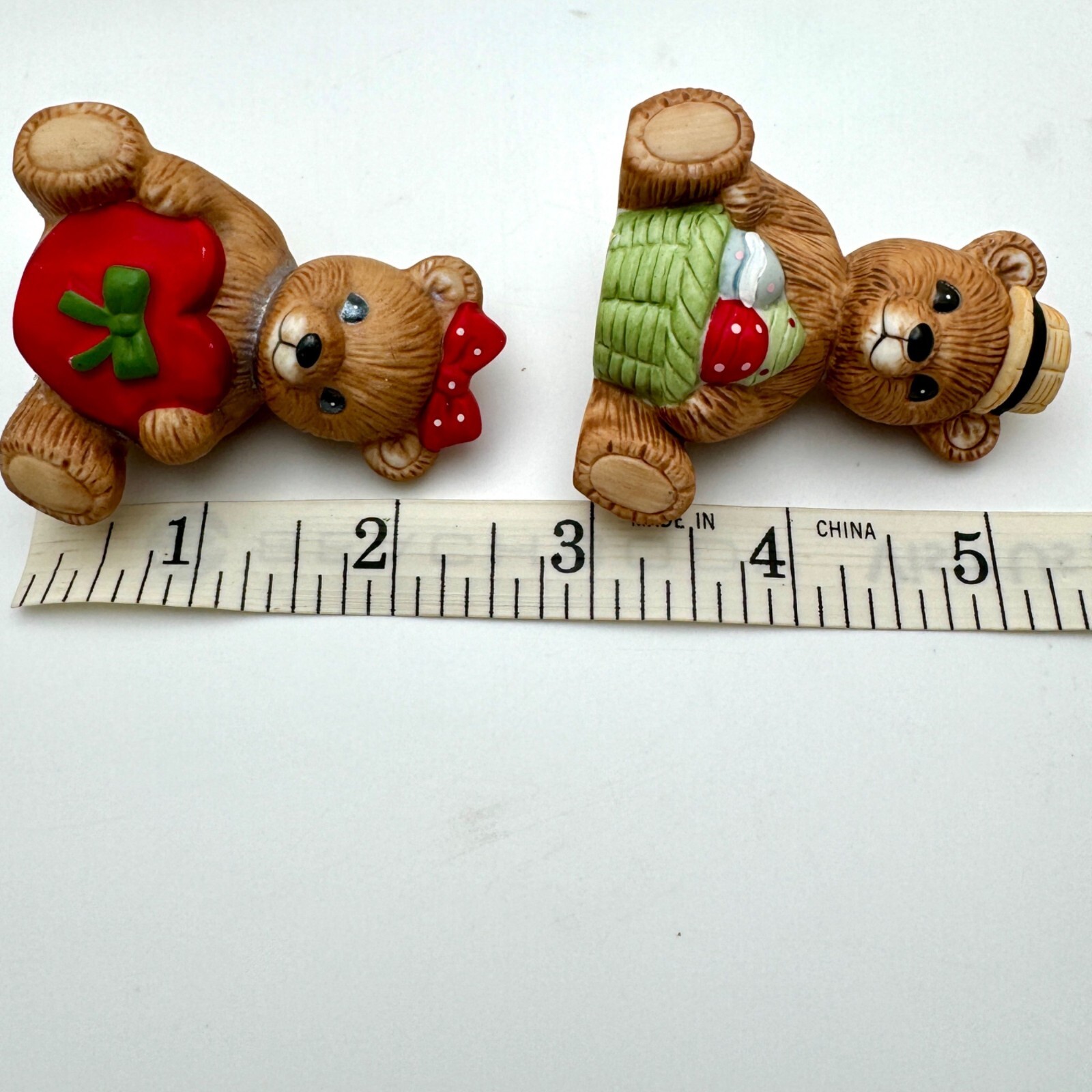 Vintage HOMCO 1413 Calendar Bears set of 2 April February Gift