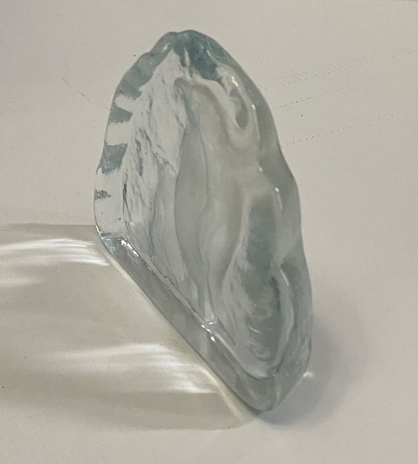 Lead Crystal Penguin Paperweight Family Sculpture Engraved Etched Relief Frosted