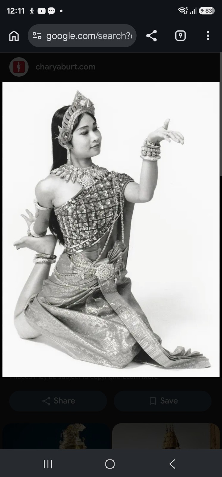 Teakwood Cambodian Apsara Celestial Spiritual Dancer 20th Century Khmer Regime