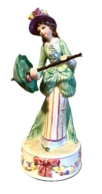 Schmid Victorian Yamada Collection Porcelain Girl Music Box Figurine