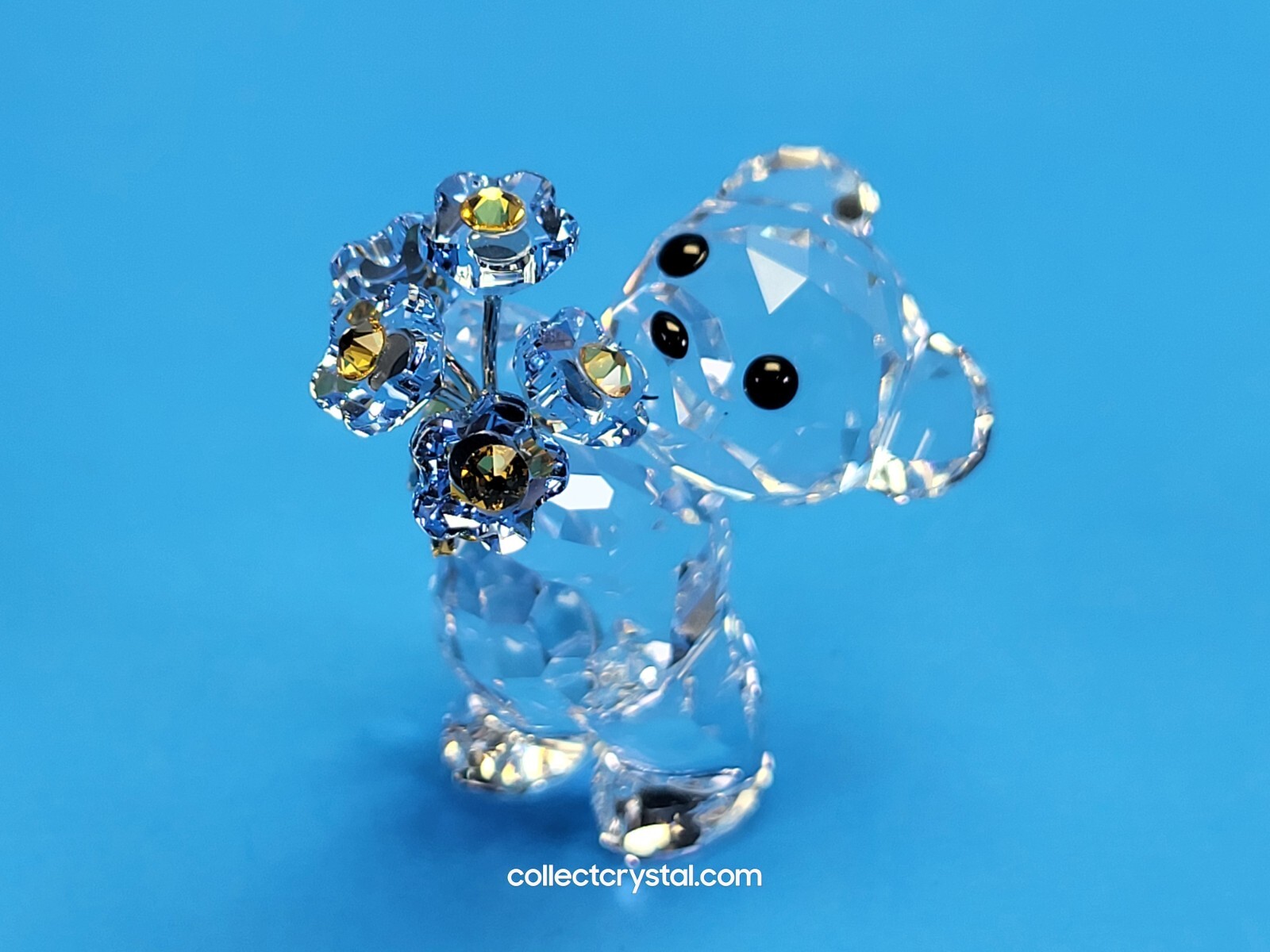 Swarovski Characters Kris Bear Forget-Me-Not Flowers Crystal Figurine 5427993