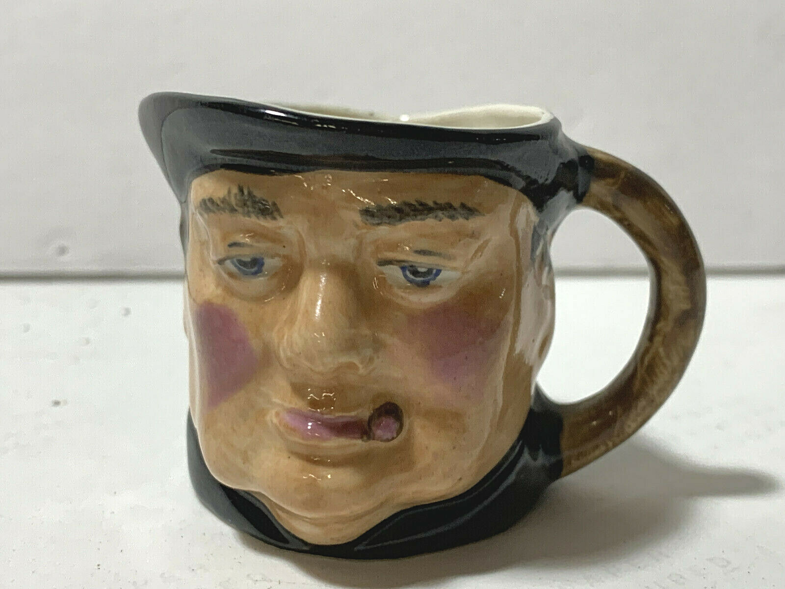 Old Antique VTG Winston Churchill Mini Toby Mug Creamer Snel Ware 1.75″ Tall