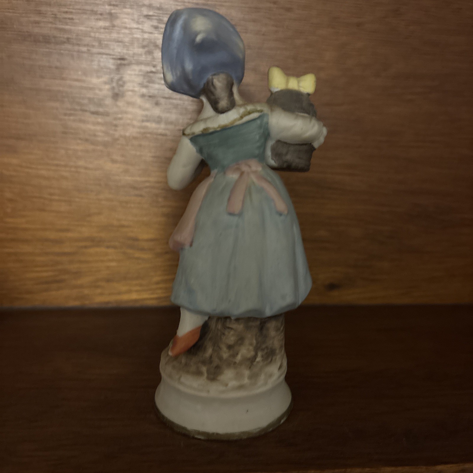 Vintage Girl With Basket Porcelain Figurine Children