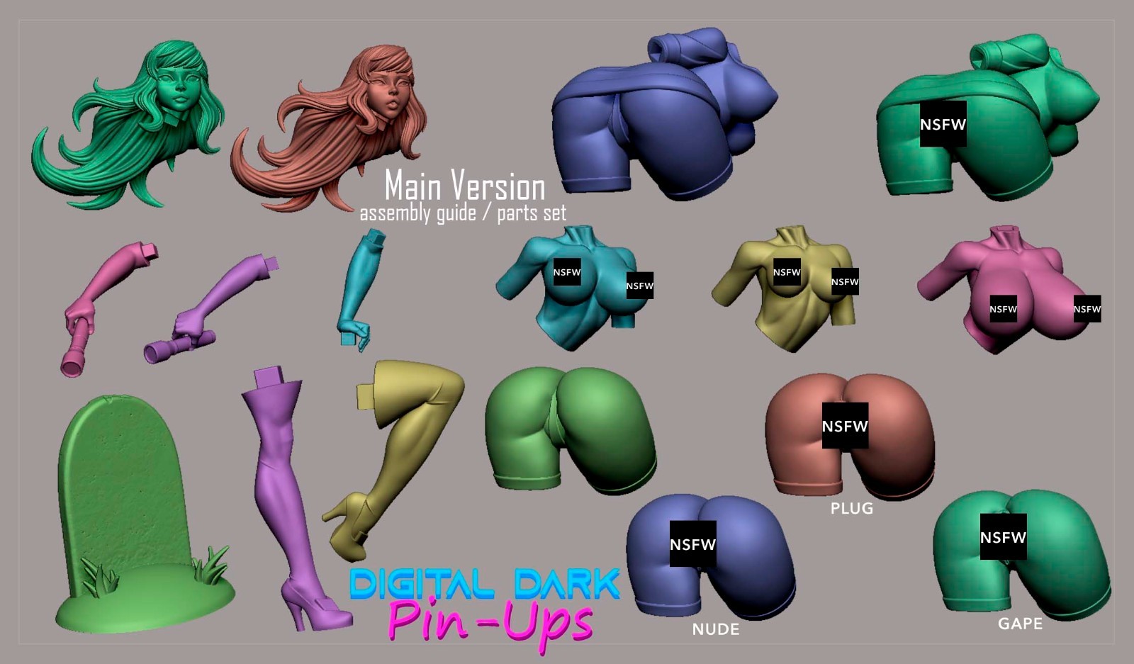 Digital Dark Pin-Ups SFW NSFW Daphne Resin 31.5cm Figure Unassembled Kit