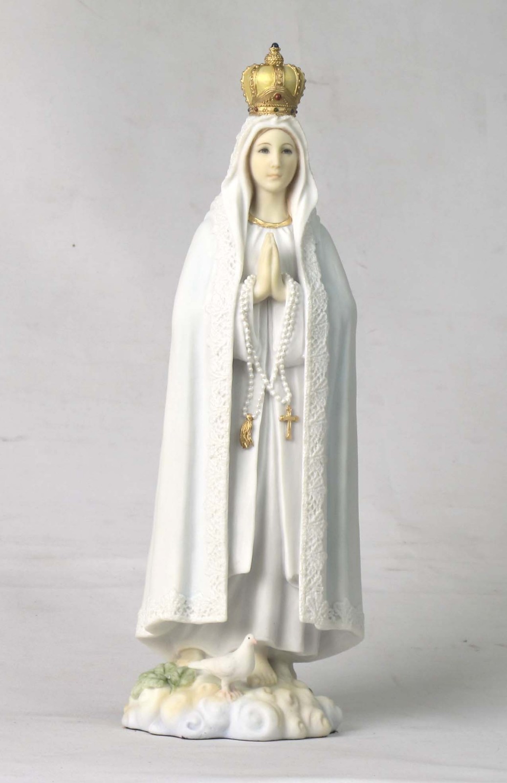 Our Lady Of Fatima (Light Color) Polystone Decorative Figurine – White