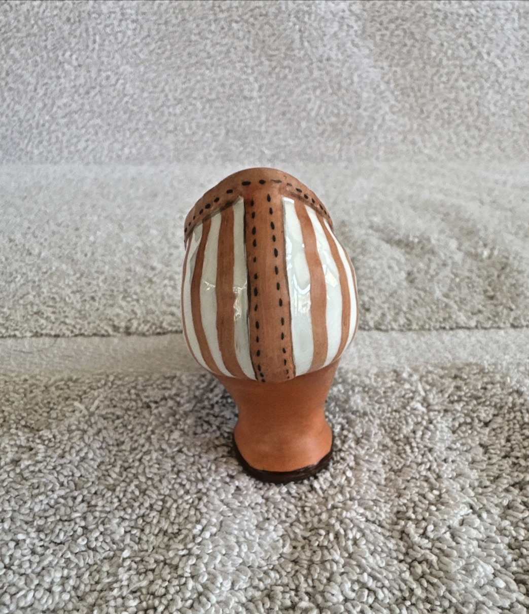 Gainsborough Fine Bone China Shoe Orange & White Stripe Wendy Lankester Design