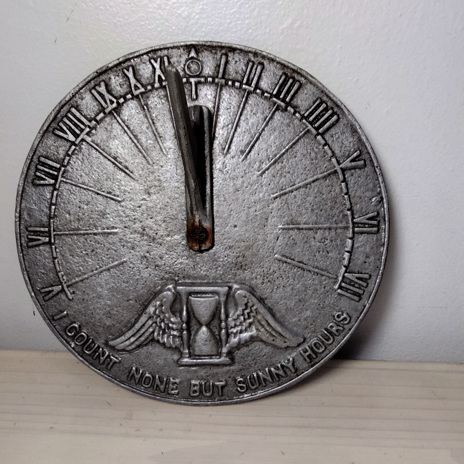 VTG Antique Sun Dial Count None But Sunny Hours William Spencer Philadelphia