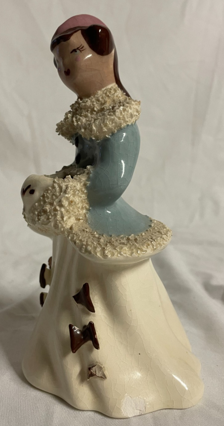 Vintage YONA 6.5 Inch Victorian Lady Planter Figurine