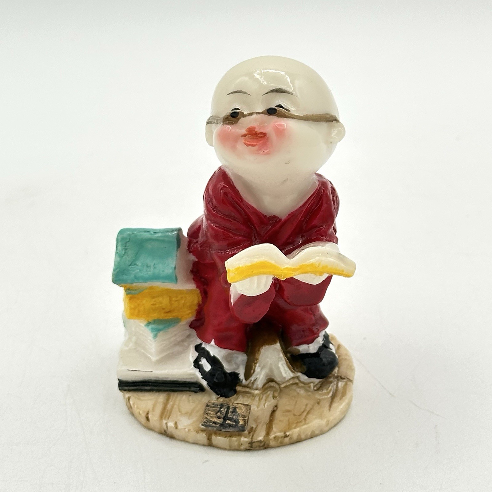 Vintage Boy Monk Resin Figures Set Of 5 Various Poses Asian Figurine READ