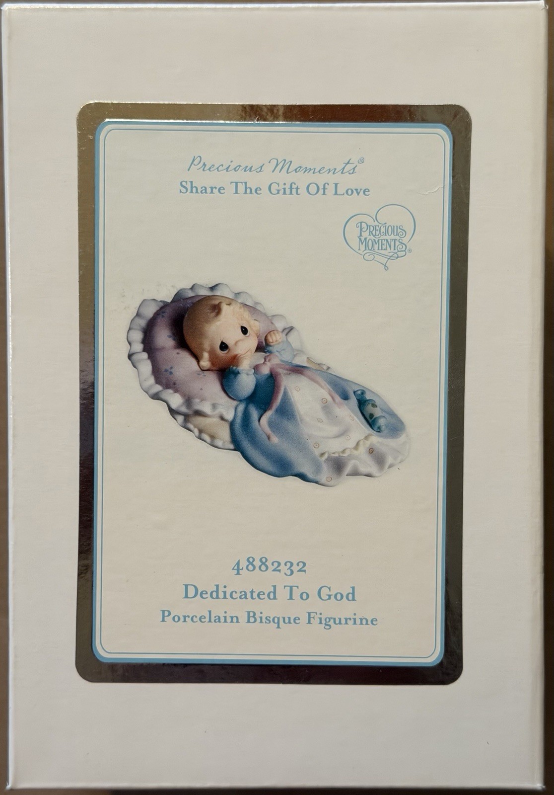 1999 Precious Moments Porcelain Bisque Figurine Baby 488232 Dedicated To God