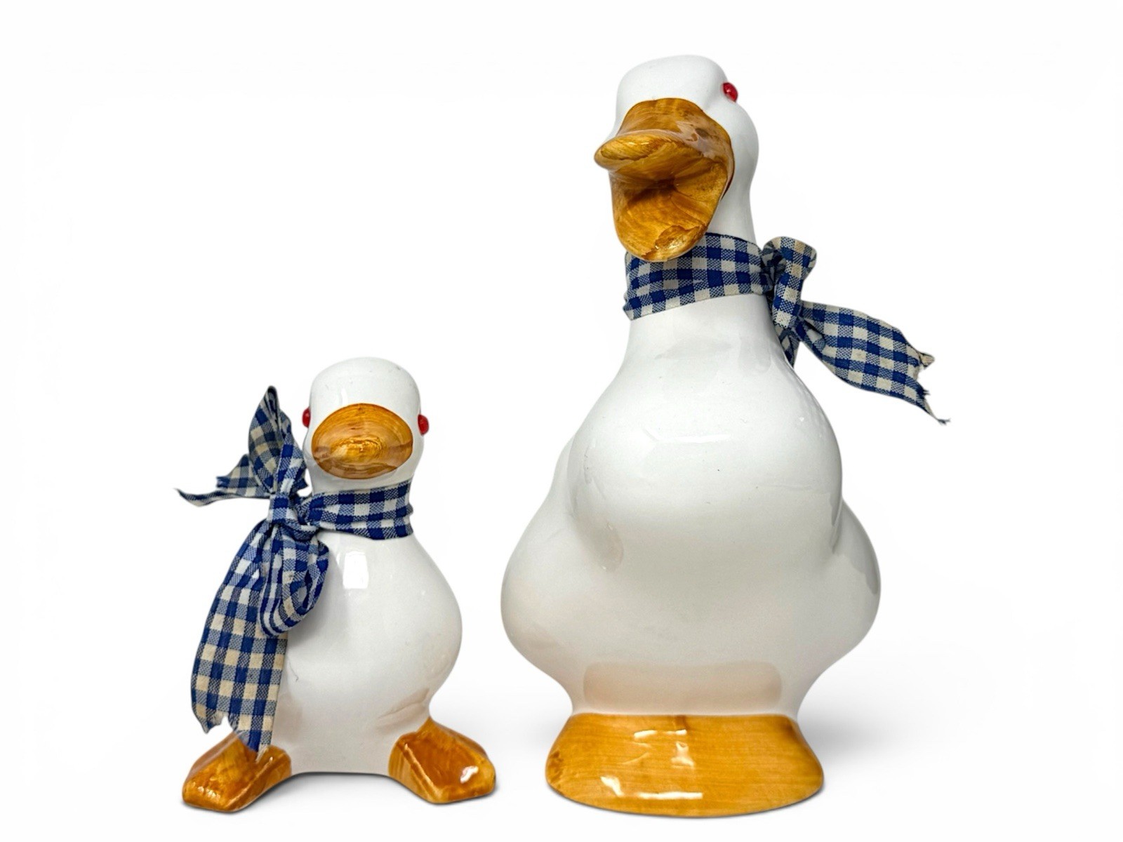 Vintage Ceramic Goose Duck Figurines Set of 2 Country Cottagecore Decor