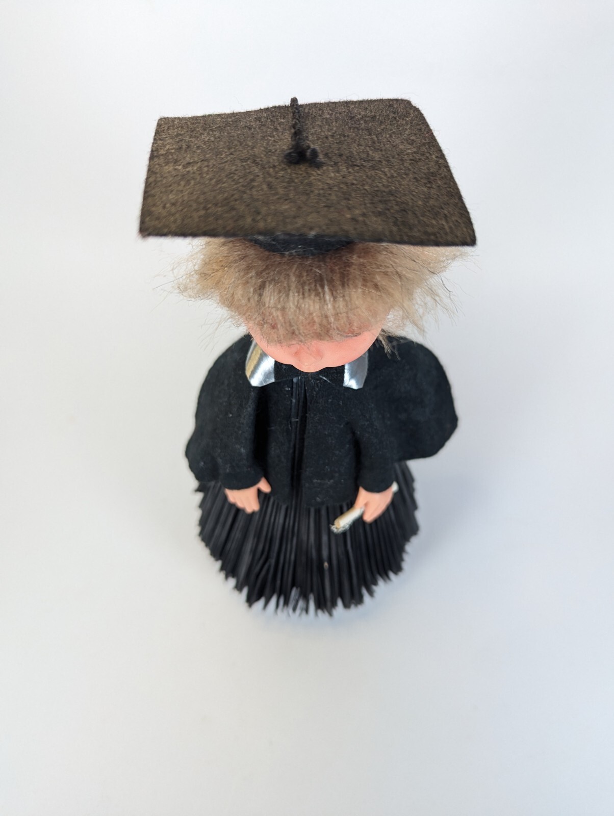 1960s Graduation Doll With Pleated Cardboard Skirt 11 Inches Tall Retro Vintage