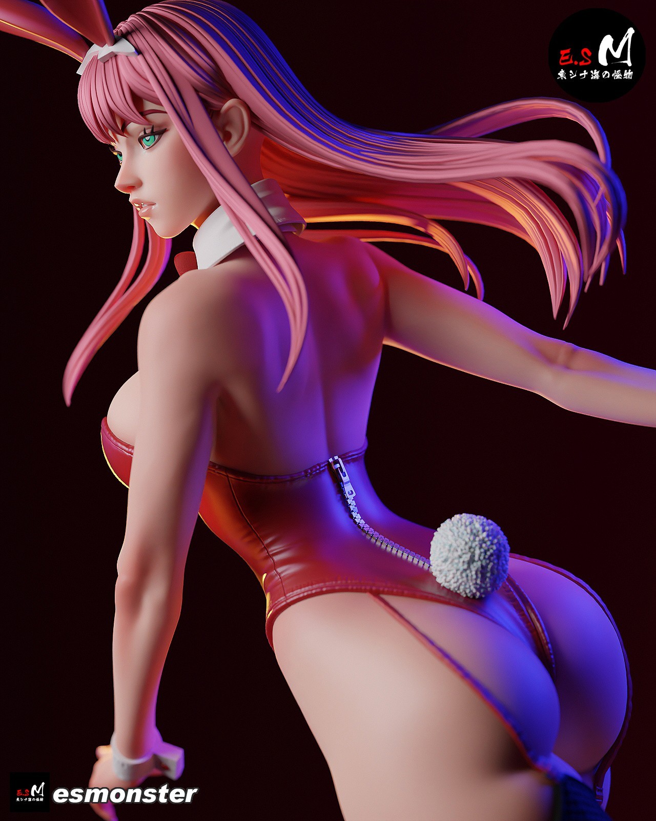 ES Monster Unpainted Unassembled Zero Two Bunny Figure Model Kit 1:42-1:4 scale