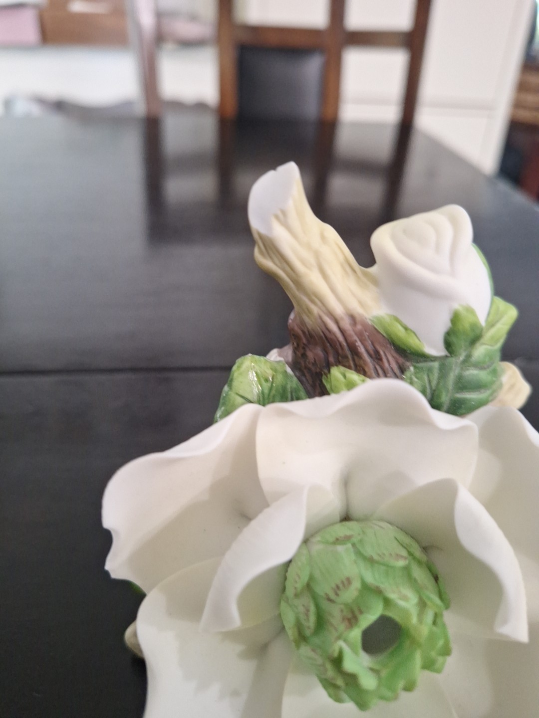 Vintage Porcelain Floral Magnolia Flower Wall For Plug-In Night Light (No Light)