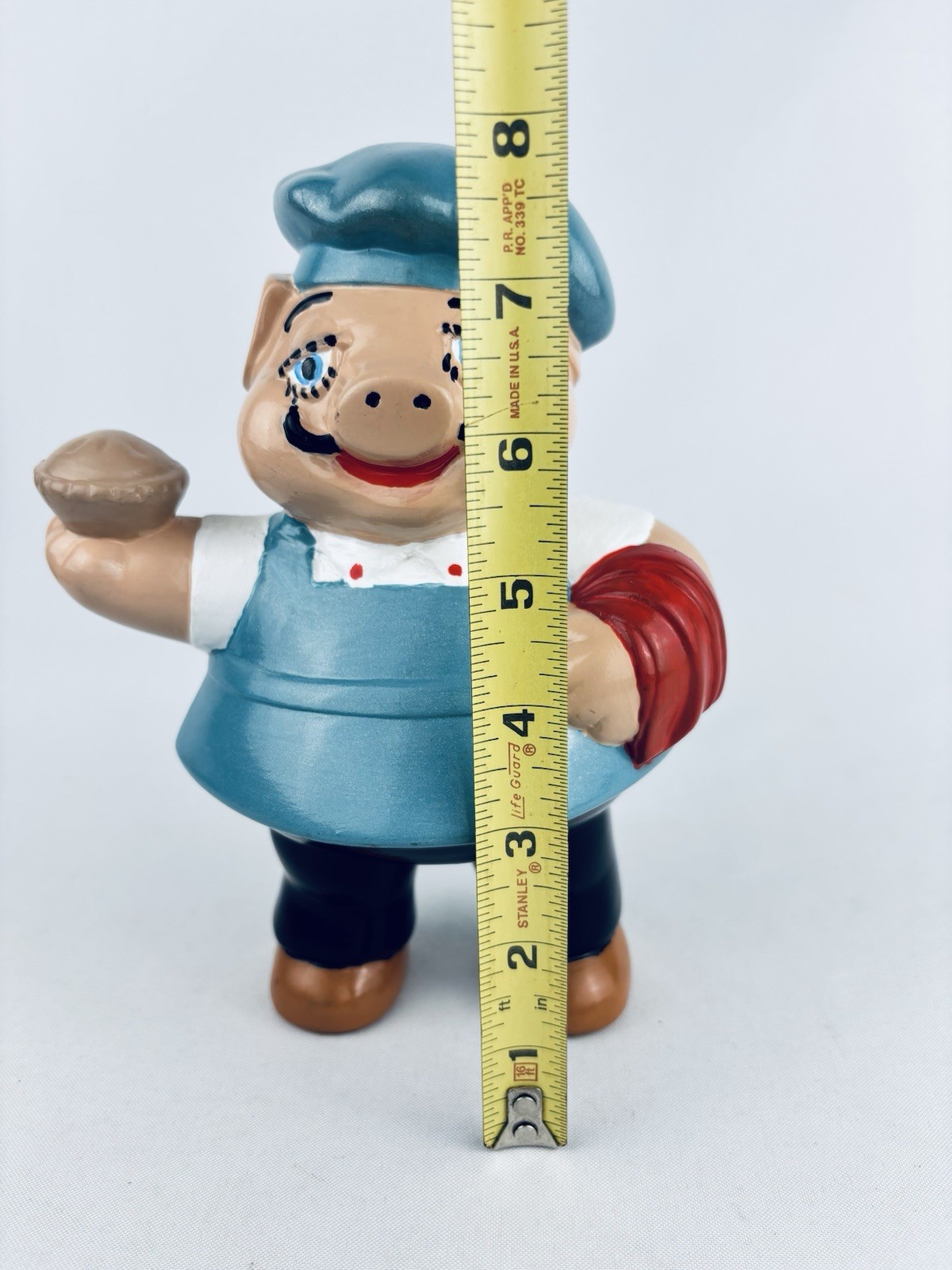 Vintage Ceramic Figurine of a Pig Chef Decor – Baking Pie Cooking Kitchen