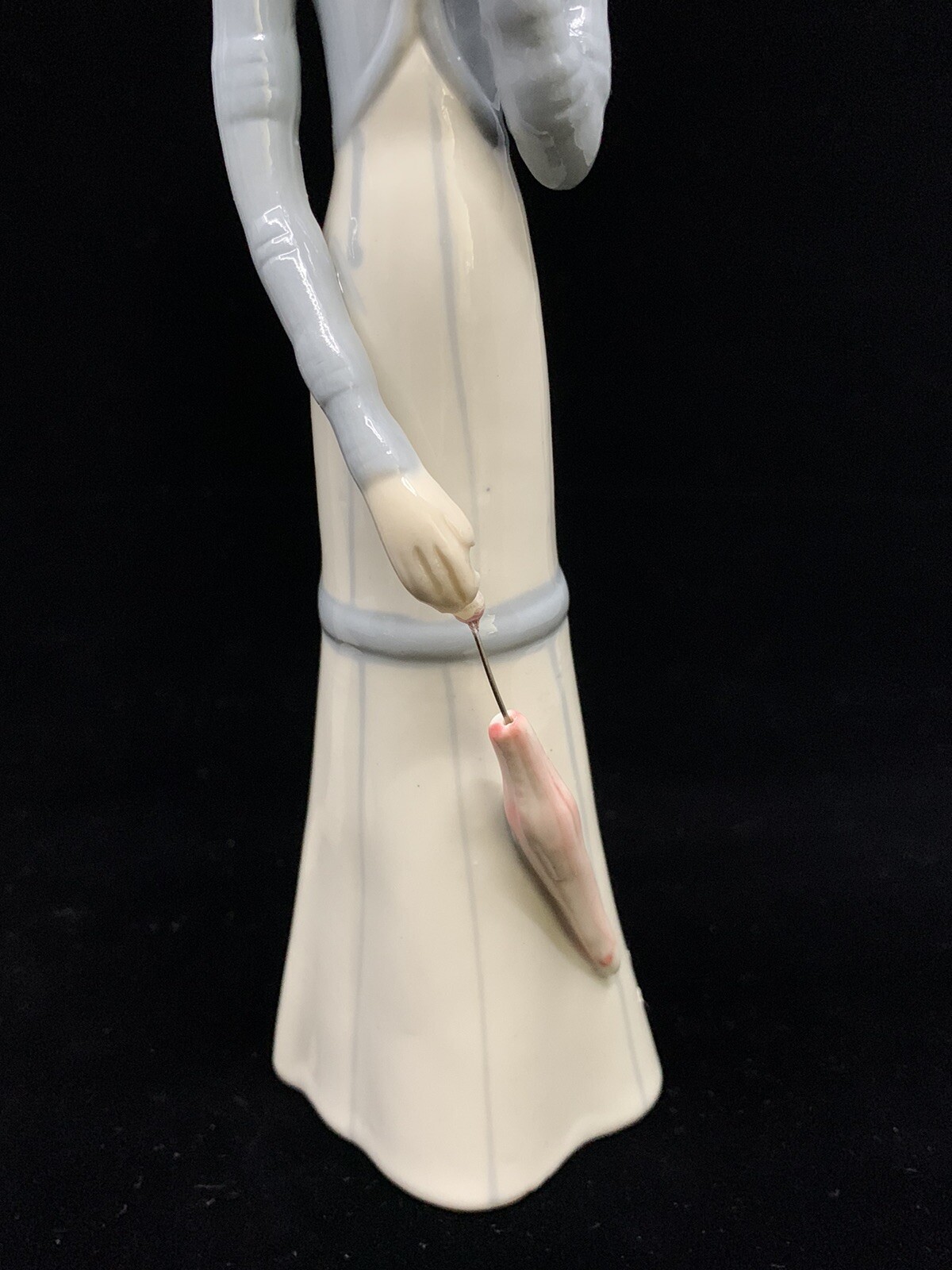 Set 2 Imcor Women Lady Woman Porcelain Figurines with Parasol Umbrella 8.25” Vtg