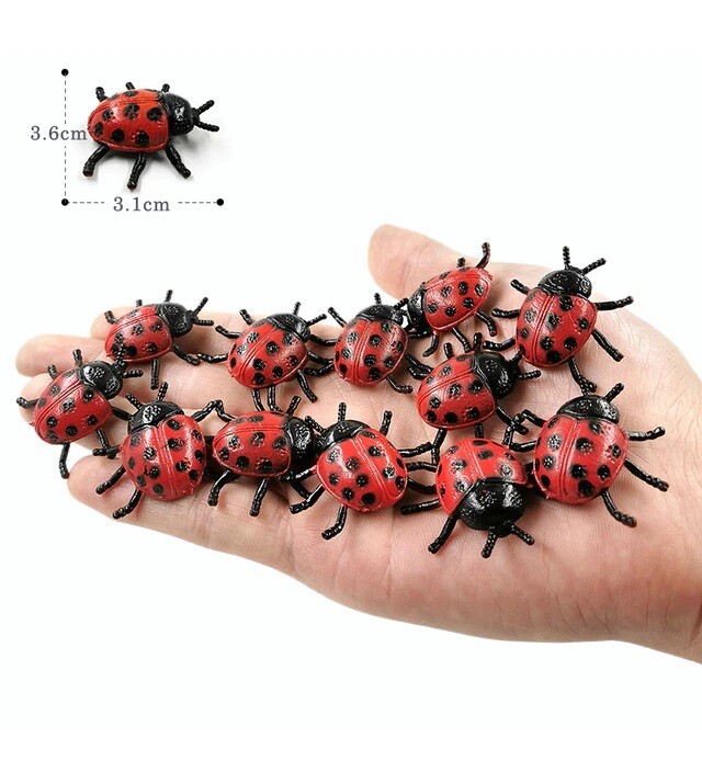 12pcs Ladybug Joke Animal Toy PVC Action Figure Kids Toys Party Children Gifts