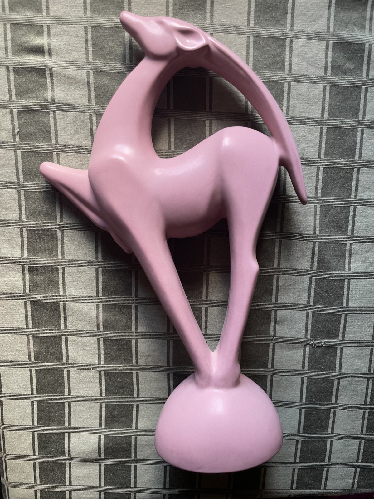 Royal Haeger MCM 21.5” Mauve/Pink Antelope Gazelle Statue Ceramic