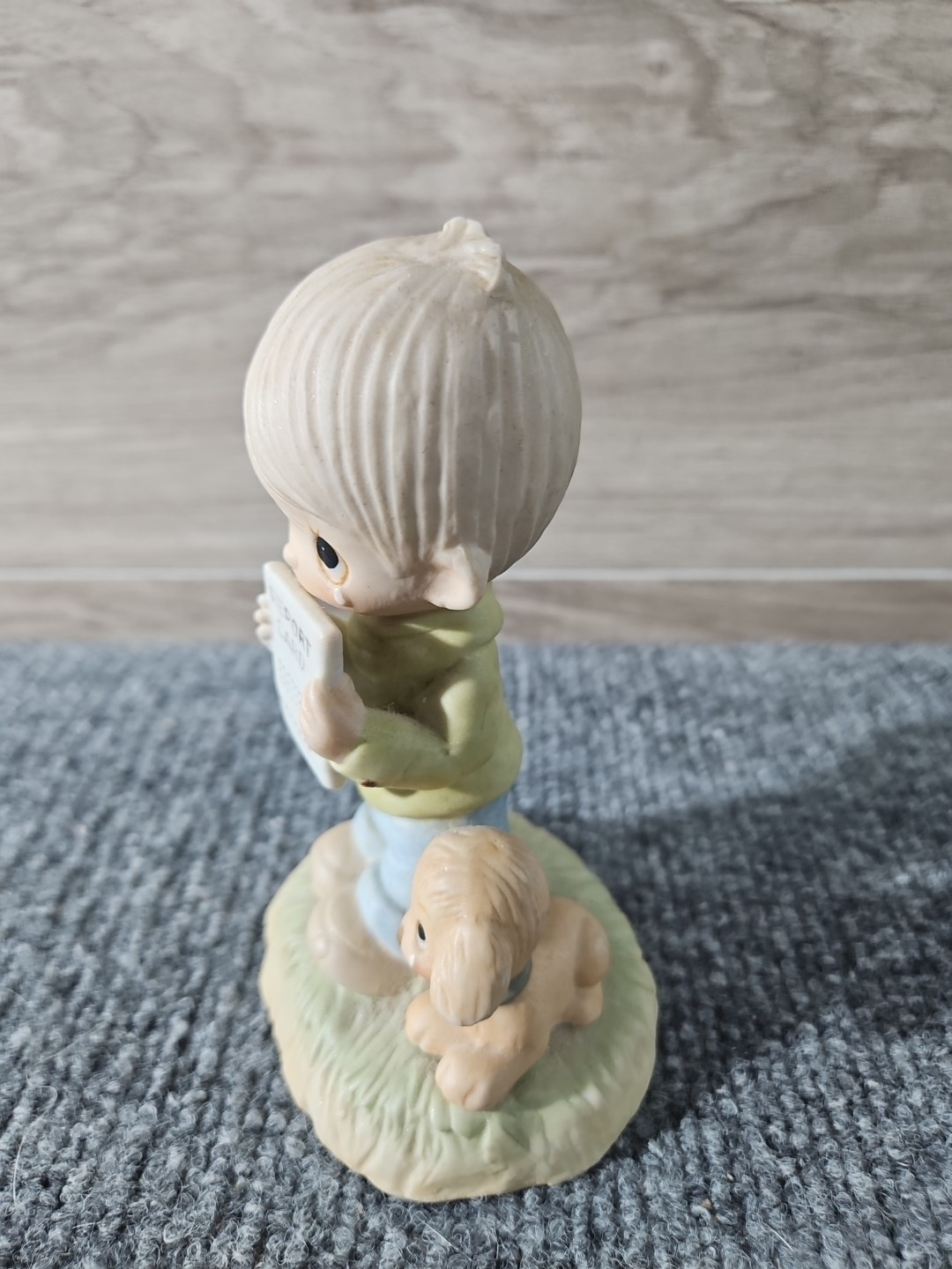 “GOD UNDERSTANDS” PRECIOUS MOMENTS 1978 FIGURINE #1379/B Retired Boy Puppy Faith