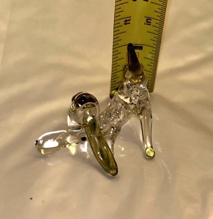 Hand Blown Glass Dog Bloodhound Figurine 2 inches