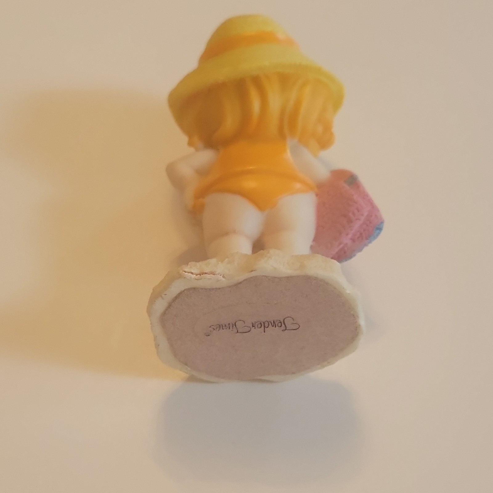 Vtg Tender Times Beach Kids Figurine Pair Boy Surfer Girl Sun Hat Summer Decor
