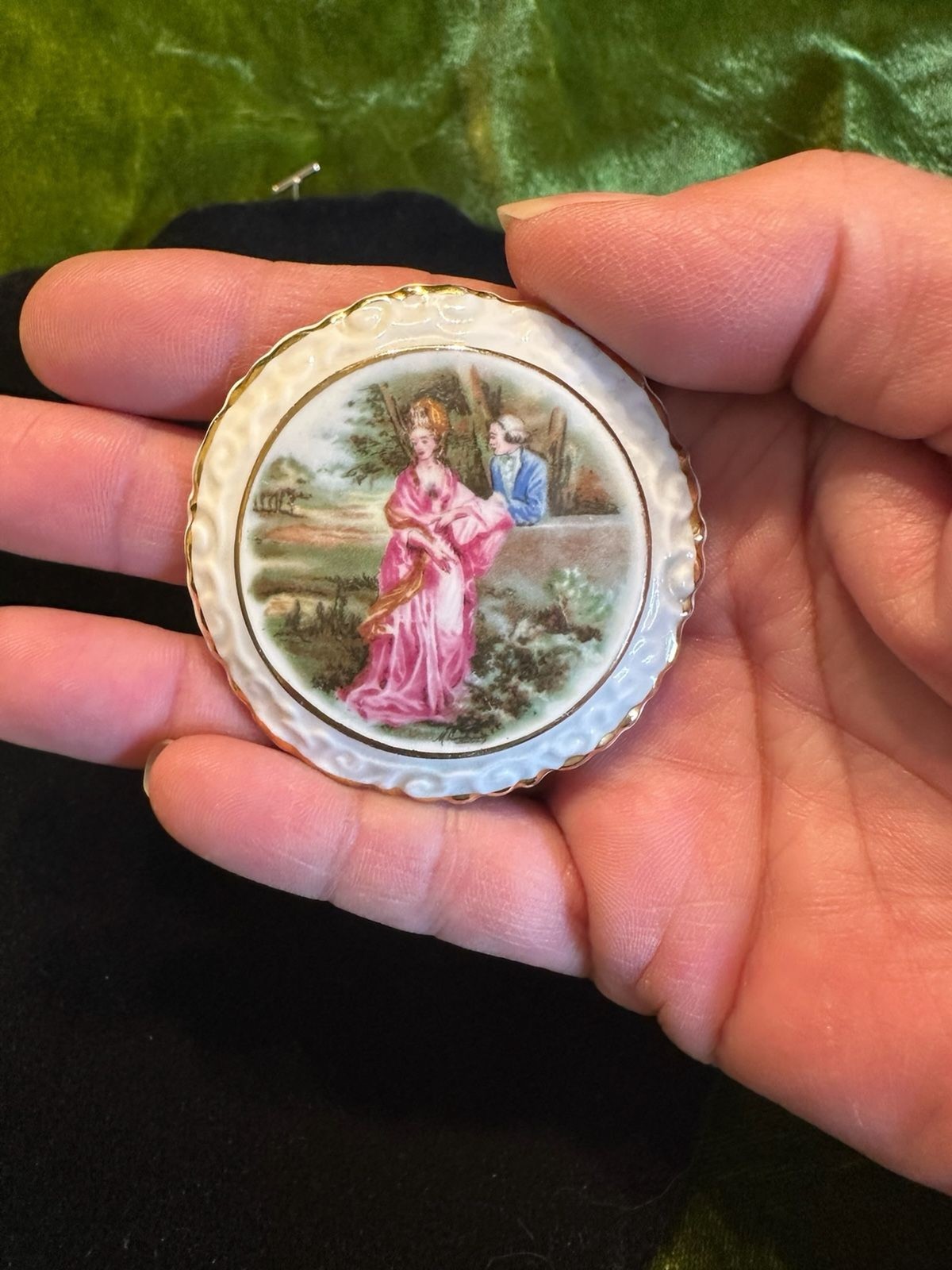 Vintage Porcelain Pin by Coalport China of England